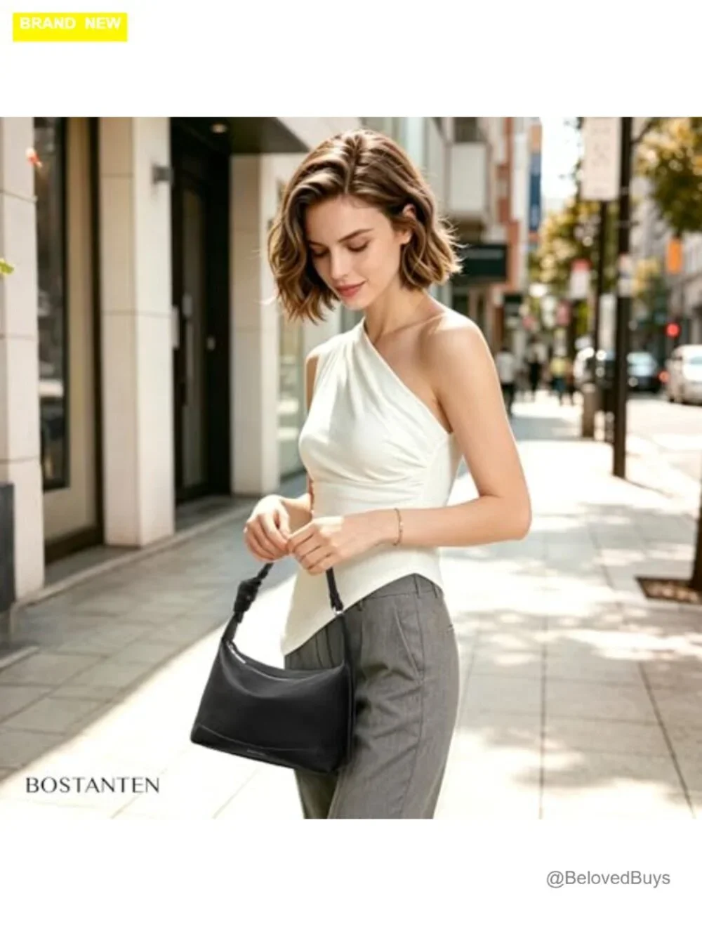 Small Crossbody Hobo Bag Faux Suede Pebbled Vegan Leather
